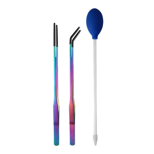 Pet Feeding Tweezers Reptile Pets Feeding Clip Aquascape Tool, Style: Color Titanium 3pcs - Feeders by buy2fix | Online Shopping UK | buy2fix