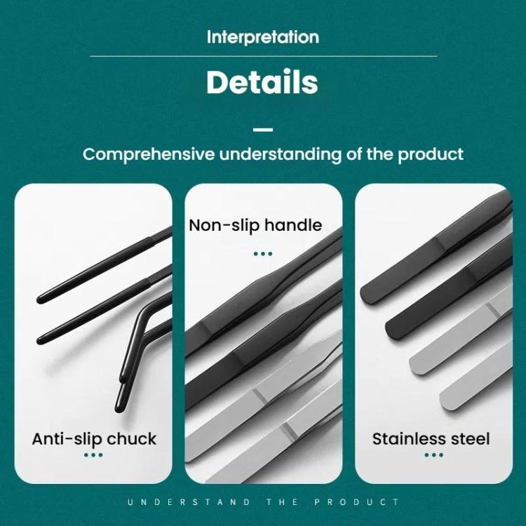 Pet Feeding Tweezers Reptile Pets Feeding Clip Aquascape Tool, Style: Black Tilt Head - Feeders by buy2fix | Online Shopping UK | buy2fix