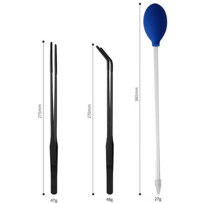 Pet Feeding Tweezers Reptile Pets Feeding Clip Aquascape Tool, Style: Color Titanium 3pcs - Feeders by buy2fix | Online Shopping UK | buy2fix