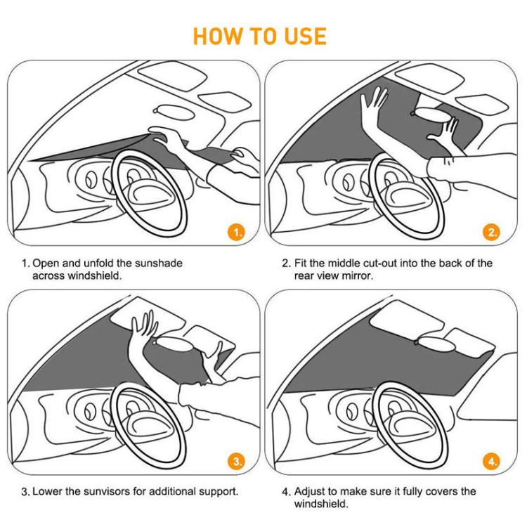 For Jeep Wrangler JL After 2018 汽车前挡风玻璃遮阳板(Black+Silver) - Window Foils & Solar Protection by buy2fix | Online Shopping UK | buy2fix