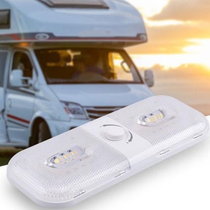 12-24V RV Light 120 LEDs 3-Color Temperature Rotary Button Dimming Roof Light FC01 - Dome Lights by buy2fix | Online Shopping UK | buy2fix