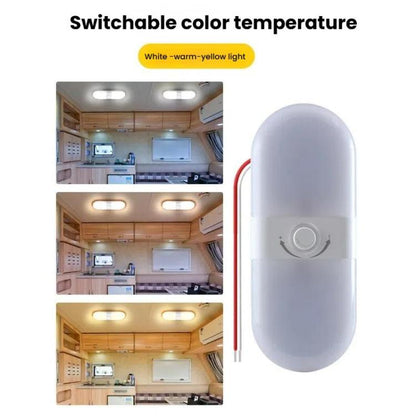 12-24V RV Light 180 LEDs 3-Color Temperature Dimmable Roof Light FC02 - Dome Lights by buy2fix | Online Shopping UK | buy2fix