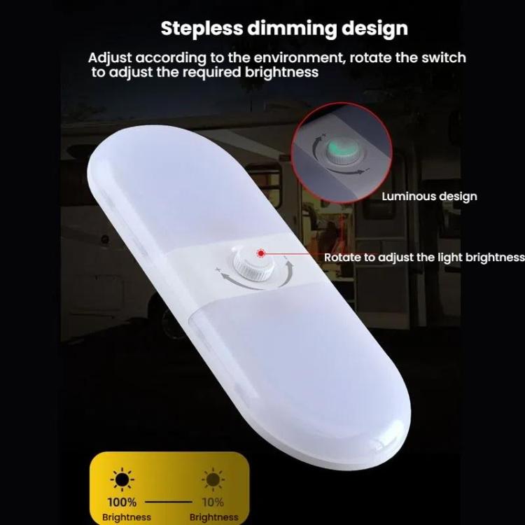 12-24V RV Light 180 LEDs 3-Color Temperature Dimmable Roof Light FC02 - Dome Lights by buy2fix | Online Shopping UK | buy2fix