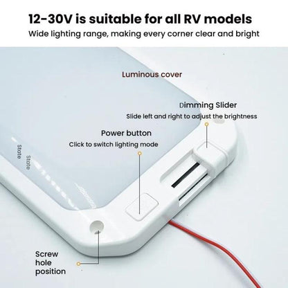 12-30V RV Light 198 LEDs 3-Color Temperature Dimmable Roof Light, Color: Yellow White Light With Remote - Dome Lights by buy2fix | Online Shopping UK | buy2fix