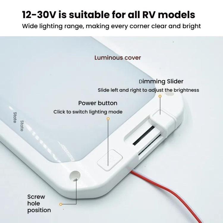 12-30V RV Light 198 LEDs 3-Color Temperature Dimmable Roof Light, Color: Yellow White Light - Dome Lights by buy2fix | Online Shopping UK | buy2fix