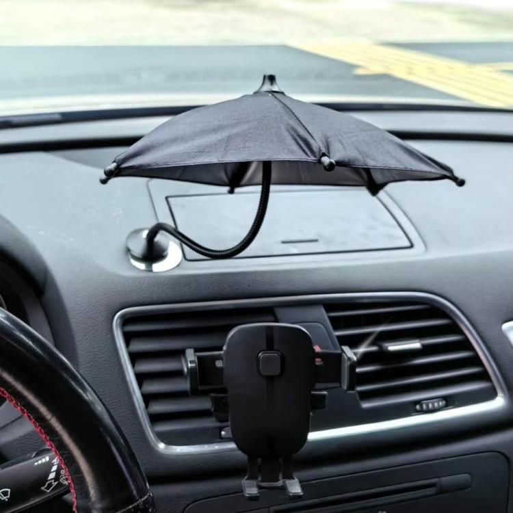 Magnetic Phone Mini Sun Protection Umbrella Parasol Diameter 9.4 inch, Metal Hose 8.3 inch(Blue) - Universal Car Holders by buy2fix | Online Shopping UK | buy2fix