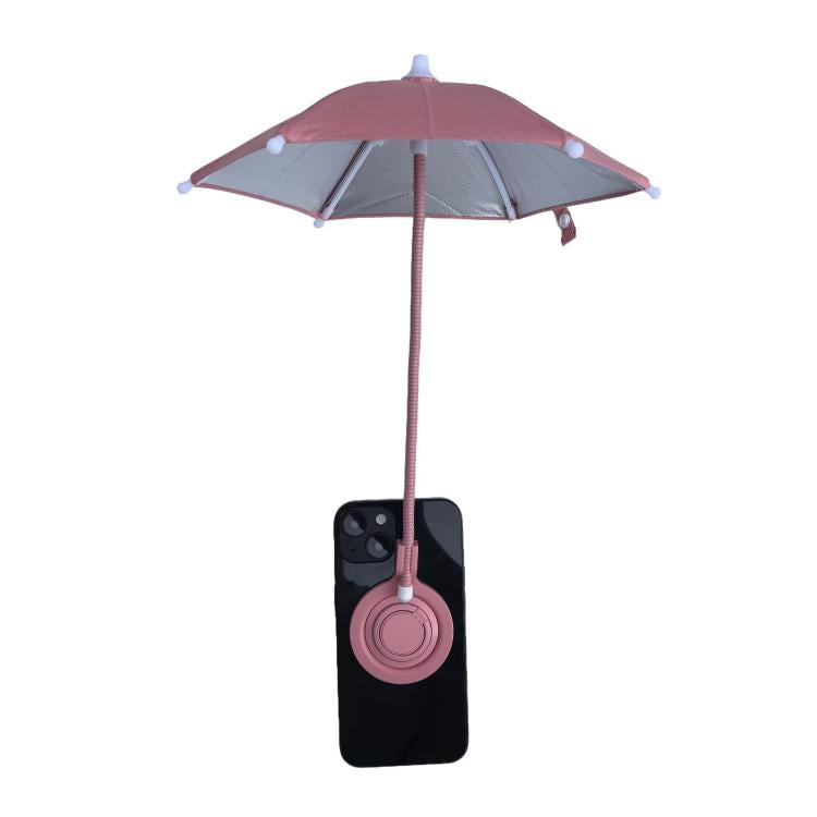 Magnetic Phon Mini Umbrella Waterproof Sunshade With Finger Ring(Pink) - Ring Holder by buy2fix | Online Shopping UK | buy2fix