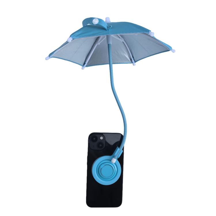 Magnetic Phon Mini Umbrella Waterproof Sunshade With Finger Ring(Blue) - Ring Holder by buy2fix | Online Shopping UK | buy2fix