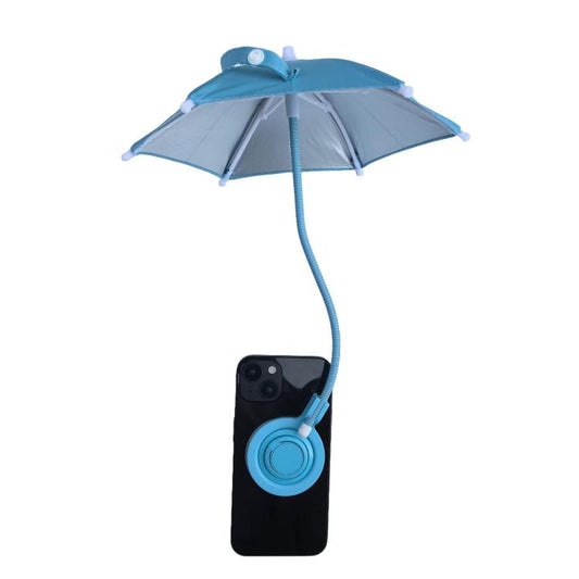 Magnetic Phon Mini Umbrella Waterproof Sunshade With Finger Ring(Blue) - Ring Holder by buy2fix | Online Shopping UK | buy2fix