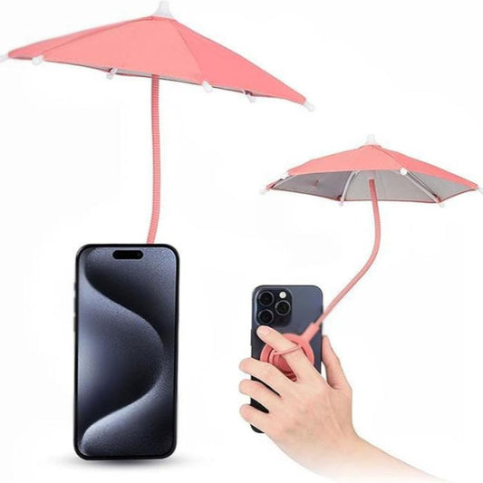 Magnetic Phon Mini Umbrella Waterproof Sunshade With Finger Ring(Black) - Ring Holder by buy2fix | Online Shopping UK | buy2fix