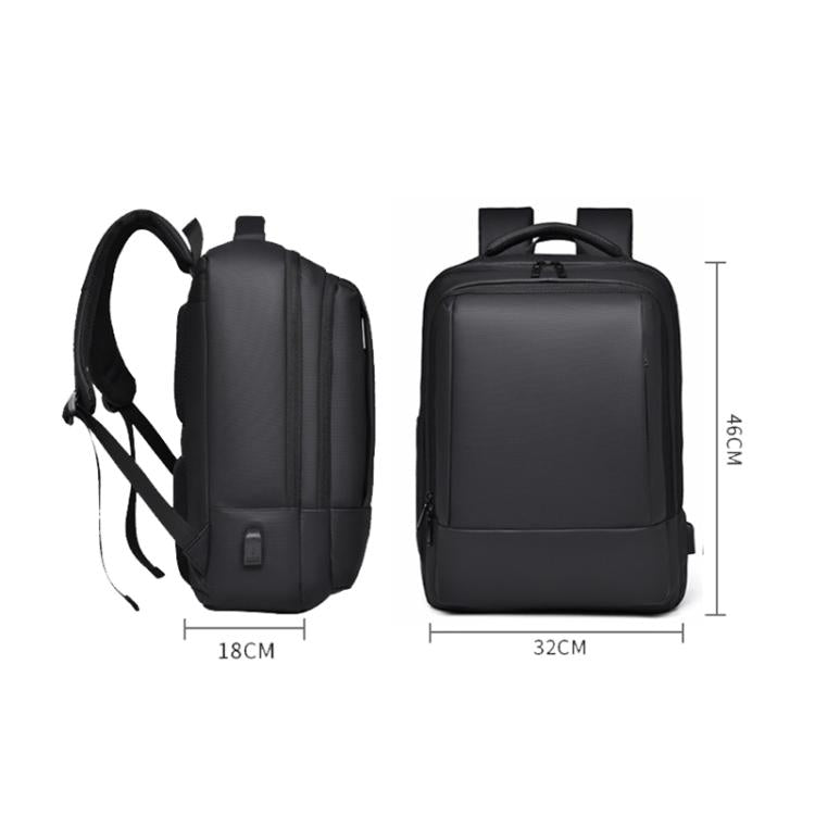OUMANTU 2103 Large Capacity Multi-Compartment Waterproof Laptop Backpack With USB Port(Black) - Backpack by OUMANTU | Online Shopping UK | buy2fix