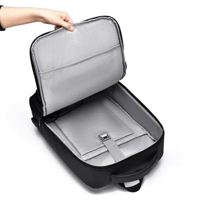 OUMANTU 2103 Large Capacity Multi-Compartment Waterproof Laptop Backpack With USB Port(Gray) - Backpack by OUMANTU | Online Shopping UK | buy2fix