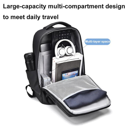OUMANTU 2103 Large Capacity Multi-Compartment Waterproof Laptop Backpack With USB Port(Black) - Backpack by OUMANTU | Online Shopping UK | buy2fix