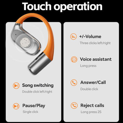 M113 AI Translation Bluetooth Headset Ear-hook Real Time Translation Earbuds 144 Voice Translator(Black) -  by buy2fix | Online Shopping UK | buy2fix