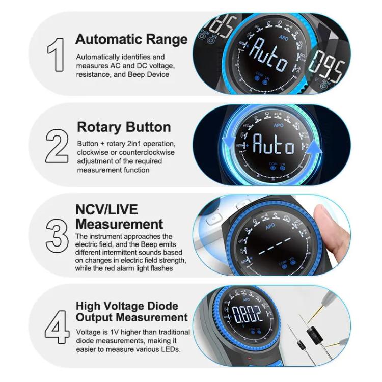 SUNSHINE DT-24R Rotary Auto Ranging Multimeter Voltage Resistance Measurement Buzzer - Digital Multimeter by SUNSHINE | Online Shopping UK | buy2fix