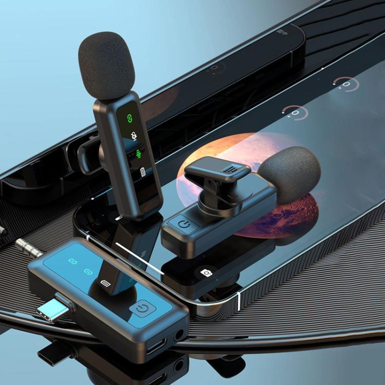 H65 3 In 1 Lavalier Wireless Microphone Outdoor Broadcast Noise Canceling Sports Camera Microphone, Style: Dual Mic - Microphone by buy2fix | Online Shopping UK | buy2fix