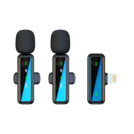 H63 Wireless Lavalier Microphone Live Shooting Audio Noise Canceling Device, Style: Dual Mic(8 Pin)