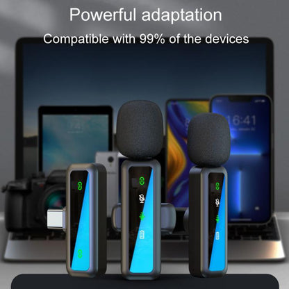 H63 Wireless Lavalier Microphone Live Shooting Audio Noise Canceling Device, Style: Dual Mic(Type-C) - Microphone by buy2fix | Online Shopping UK | buy2fix