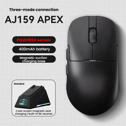 Ajazz AJ159 APEX Gaming Mouse PAW3395 Wireless Tri-Mode Lightweight With Charging Dock Mouse(White) - Wireless Mice by Ajazz | Online Shopping UK | buy2fix