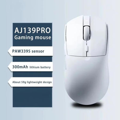 Ajazz AJ139 Pro Gaming Mouse Lightweight PAW3395 Wireless 2.4G + Wired Dual Mode Computer Mouse(White) - Wireless Mice by Ajazz | Online Shopping UK | buy2fix