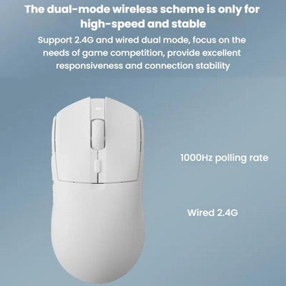 Ajazz AJ139 Pro Gaming Mouse Lightweight PAW3395 Wireless 2.4G + Wired Dual Mode Computer Mouse(White) - Wireless Mice by Ajazz | Online Shopping UK | buy2fix