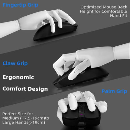 Ajazz AJ139 Pro Gaming Mouse Lightweight PAW3395 Wireless 2.4G + Wired Dual Mode Computer Mouse(White) - Wireless Mice by Ajazz | Online Shopping UK | buy2fix