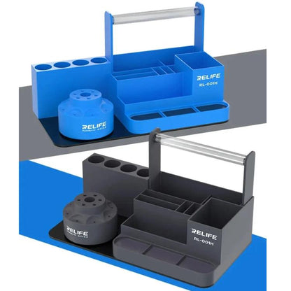 RELIFE RL-001H Rotary Organizer Cell Phone Repair Tool Parts Screwdriver Storage Rack(Gray) - Tool Boxes & Bags by RELIFE | Online Shopping UK | buy2fix