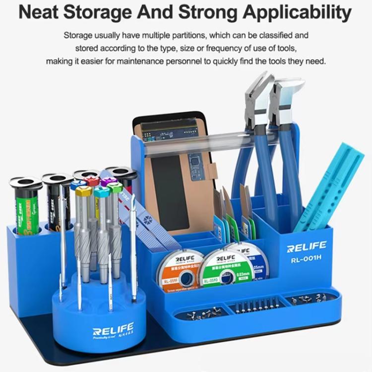 RELIFE RL-001H Rotary Organizer Cell Phone Repair Tool Parts Screwdriver Storage Rack(Gray) - Tool Boxes & Bags by RELIFE | Online Shopping UK | buy2fix