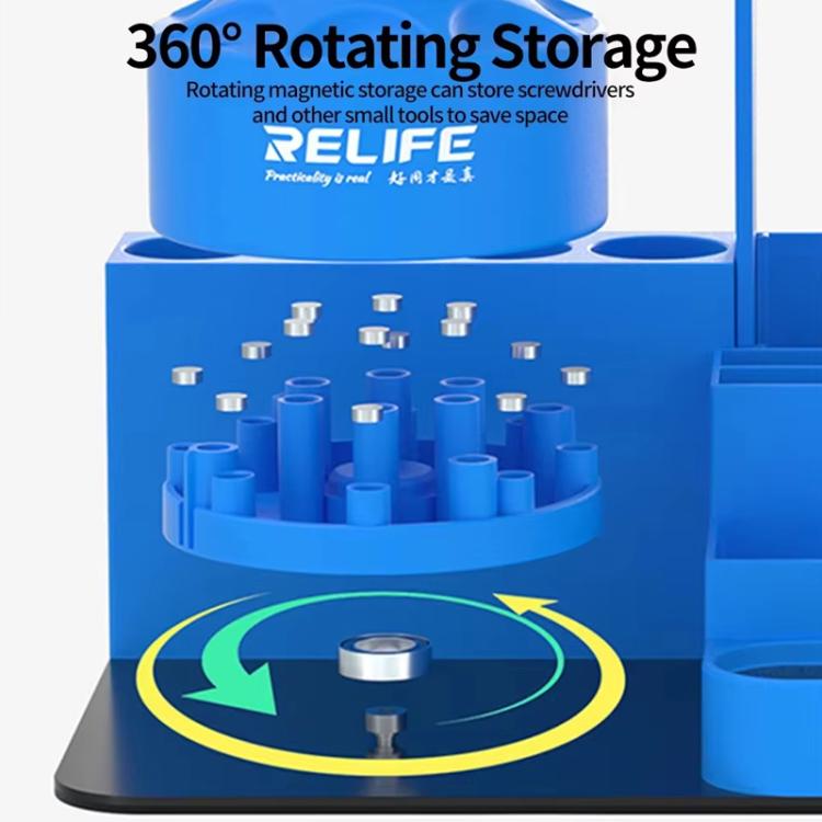 RELIFE RL-001H Rotary Organizer Cell Phone Repair Tool Parts Screwdriver Storage Rack(Blue) - Tool Boxes & Bags by RELIFE | Online Shopping UK | buy2fix