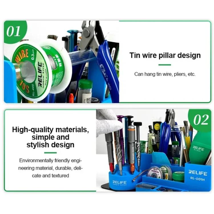 RELIFE RL-001H Rotary Organizer Cell Phone Repair Tool Parts Screwdriver Storage Rack(Blue) - Tool Boxes & Bags by RELIFE | Online Shopping UK | buy2fix