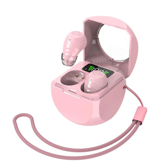 Smart ENC Noise Reduction Mini Bluetooth Earphones With Charging Compartment(Pink) - Bluetooth Earphone by buy2fix | Online Shopping UK | buy2fix