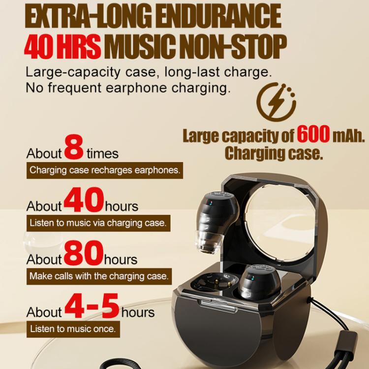 Smart ENC Noise Reduction Mini Bluetooth Earphones With Charging Compartment(White) - Bluetooth Earphone by buy2fix | Online Shopping UK | buy2fix