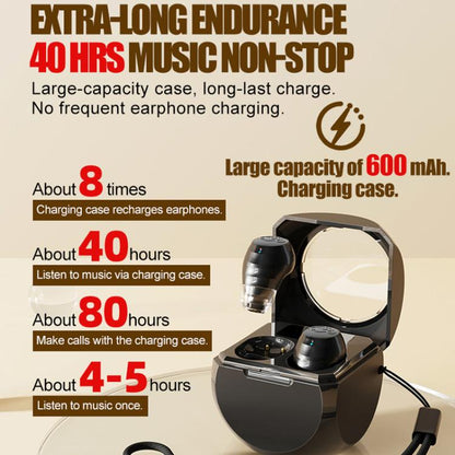 Smart ENC Noise Reduction Mini Bluetooth Earphones With Charging Compartment(White) - Bluetooth Earphone by buy2fix | Online Shopping UK | buy2fix