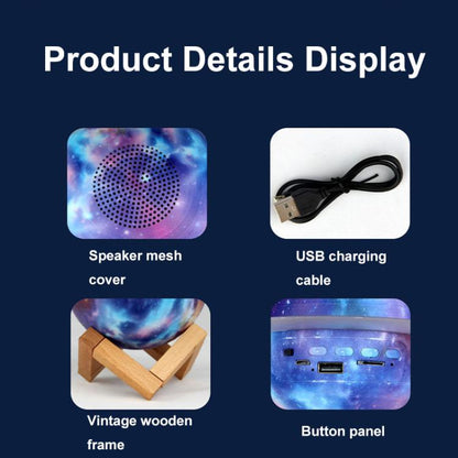 RGB Lighting Planet Shape Desktop Bluetooth Speaker Home 3D Subwoofer(Dream Star Rings) - Desktop Speaker by buy2fix | Online Shopping UK | buy2fix