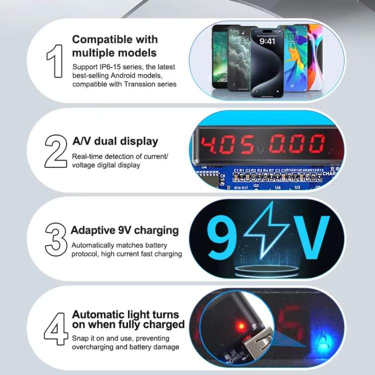 SUNSHINE SS-916 Ultra Charging Activation Fixture 5-9V Adaptive Voltage Support iPhone 16 Series and Android Models - Test Tools by SUNSHINE | Online Shopping UK | buy2fix