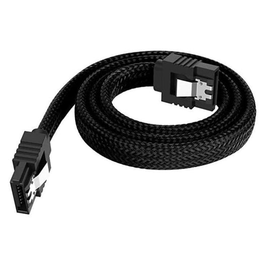 0.5m SATA3.0 With Aluminum Foil Shield Braided Cable Body Computer Hard Drive Power Cable(Black) - eSATA & SATA & IDE by buy2fix | Online Shopping UK | buy2fix