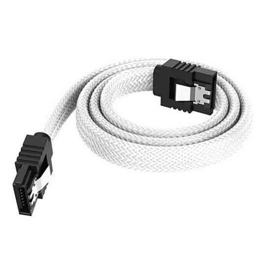 0.5m SATA3.0 With Aluminum Foil Shield Braided Cable Body Computer Hard Drive Power Cable(White) - eSATA & SATA & IDE by buy2fix | Online Shopping UK | buy2fix