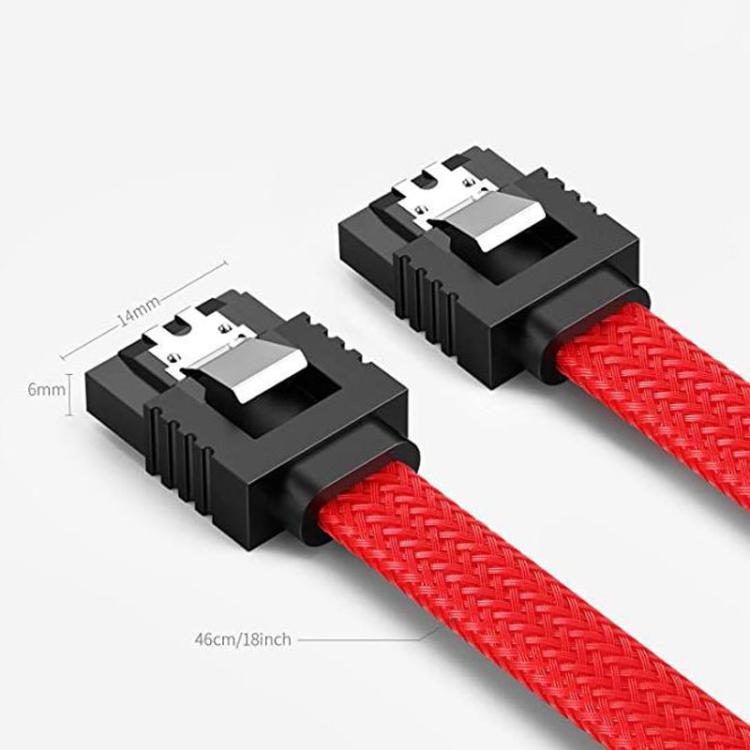 0.5m SATA3.0 With Aluminum Foil Shield Braided Cable Body Computer Hard Drive Power Cable(Red) - eSATA & SATA & IDE by buy2fix | Online Shopping UK | buy2fix