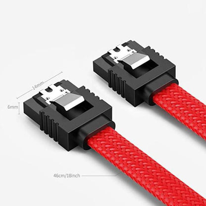 0.5m SATA3.0 With Aluminum Foil Shield Braided Cable Body Computer Hard Drive Power Cable(Red) - eSATA & SATA & IDE by buy2fix | Online Shopping UK | buy2fix