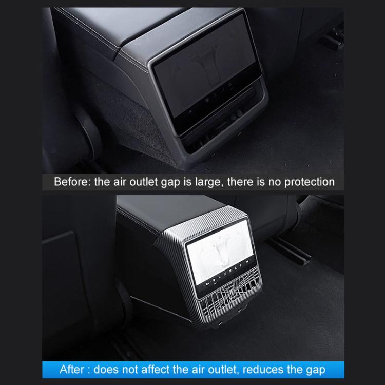 For Tesla New Model 3 / Y Car Rear Air Conditioning Vent Protection Frame, Style: Glossy Carbon Pattern - Car Interior Mouldings by buy2fix | Online Shopping UK | buy2fix