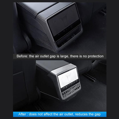 For Tesla New Model 3 / Y Car Rear Air Conditioning Vent Protection Frame, Style: Glossy Carbon Pattern - Car Interior Mouldings by buy2fix | Online Shopping UK | buy2fix