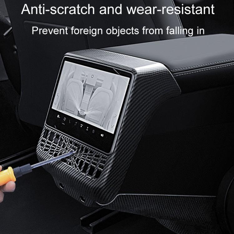 For Tesla New Model 3 / Y Car Rear Air Conditioning Vent Protection Frame, Style: Matte Carbon Pattern - Car Interior Mouldings by buy2fix | Online Shopping UK | buy2fix