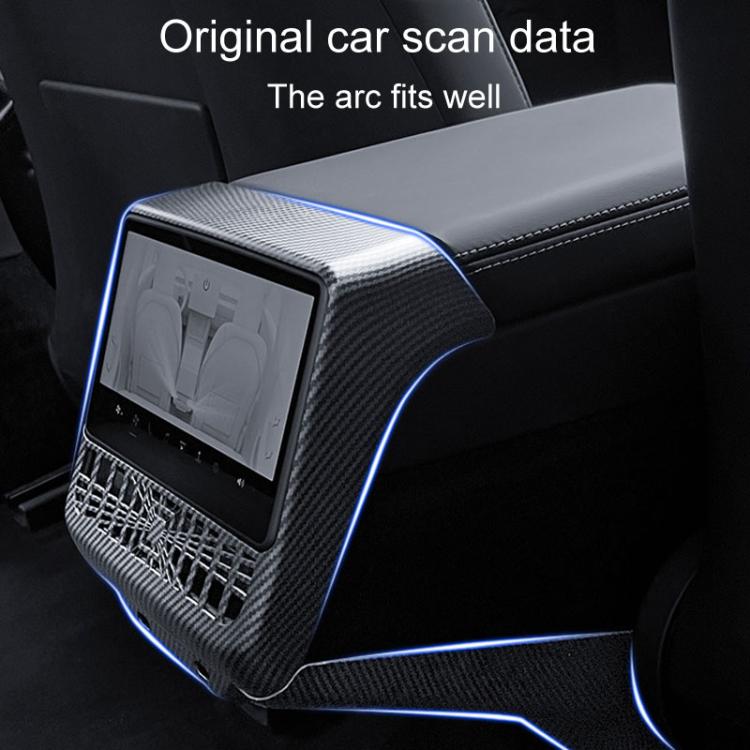 For Tesla New Model 3 / Y Car Rear Air Conditioning Vent Protection Frame, Style: Matte Carbon Pattern - Car Interior Mouldings by buy2fix | Online Shopping UK | buy2fix