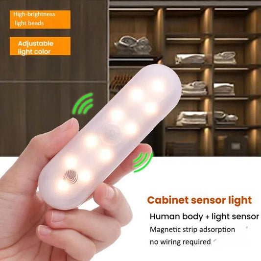 Magnetic LED Cabinet Light Motion Sensor Rechargeable Lamp 20 LEDs 3-color Temperature A68-3A-11cm - Sensor LED Lights by buy2fix | Online Shopping UK | buy2fix