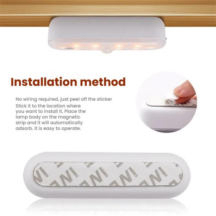 Magnetic LED Cabinet Light Motion Sensor Rechargeable Lamp 20 LEDs 3-color Temperature A68-3A-11cm - Sensor LED Lights by buy2fix | Online Shopping UK | buy2fix