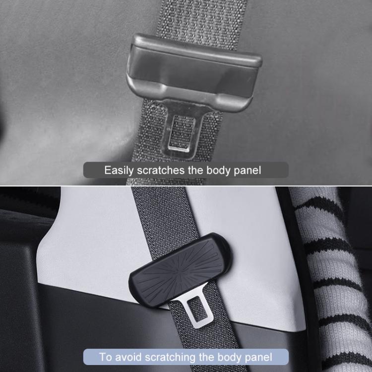 For Tesla Model 3 / Y Car Seat Belt Anti-Collision Silicone Protective Cover(Black) - Seat Belts & Padding by buy2fix | Online Shopping UK | buy2fix