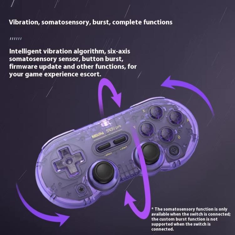 8BitDo SN30 Pro Retro Special Edition Translucent Wireless Bluetooth Multi-Platform Gamepad(Purple) - Gamepads by 8BitDo | Online Shopping UK | buy2fix