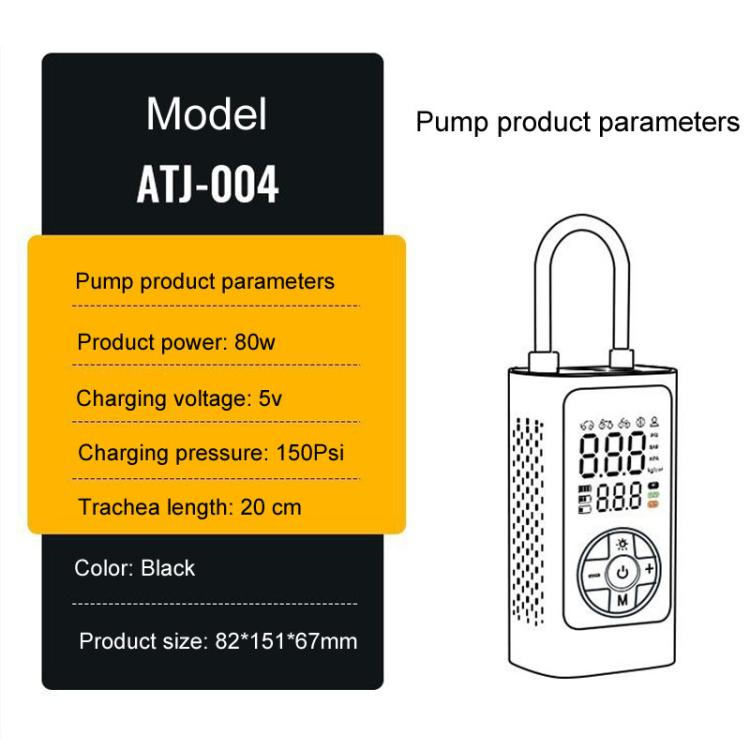 ATJ-004 Smart Wireless Digital Display Portable Car Tire Pump Multi-Function Inflator(Lithium Battery Model) - Inflatable Pump by buy2fix | Online Shopping UK | buy2fix