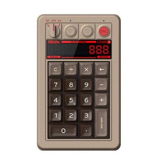 8BitDo Retro18 Tri-mode Connection Computer Mechanical Numeric Keyboard Counter 2 In 1(Brown C64 Version) - Mini Keyboard by 8BitDo | Online Shopping UK | buy2fix