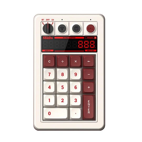 8BitDo Retro18 Tri-mode Connection Computer Mechanical Numeric Keyboard Counter 2 In 1(Red Fami Version)